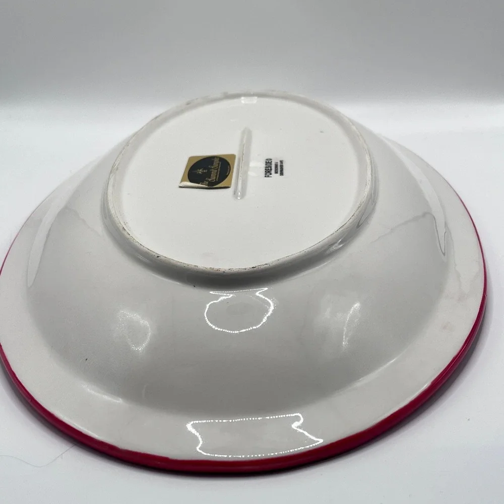 Foreside Red Snowman Ceramic Oval Serving Platter Holiday Christmas Dish 18 in